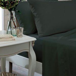 Black Non Iron Plain Dyed Percale Fitted Valance Sheet