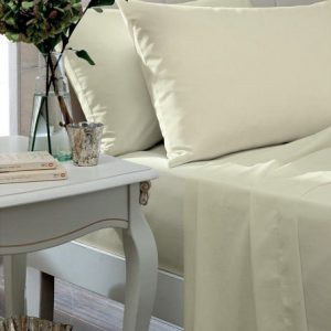 Dorma Cream Non Iron Poly Cotton Fitted Sheet