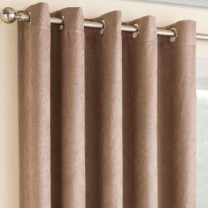 Vogue Latte Eyelet Blockout Thermal Curtains