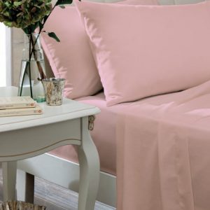 Dorma Pink Non Iron Poly Cotton Flat Sheet