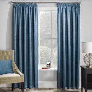 Matrix Teal Tape Header Curtains