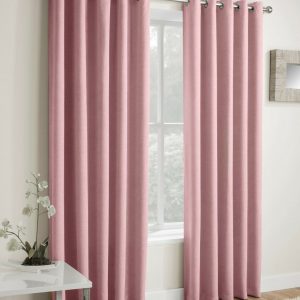 Vogue Blush Eyelet Blockout Thermal Curtains