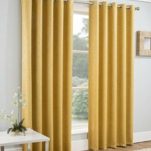 Vogue Ochre Eyelet Blockout Thermal Curtains