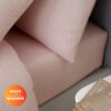 Pink Brushed Cotton 165gsm Extra Deep Flannelette Fitted Sheet