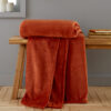 Terracotta Orange Velvet Throw