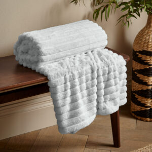 Cosy Ribbed Grey Throw