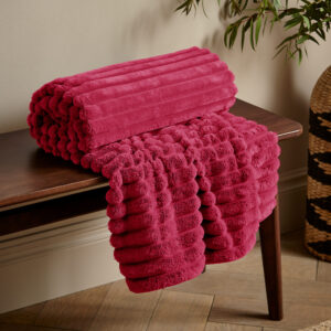 Hot Pink Cosy Ribbed Throw