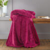 Raschel Velvet Hot Pink Throw