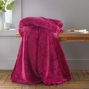 Raschel Velvet Hot Pink Throw